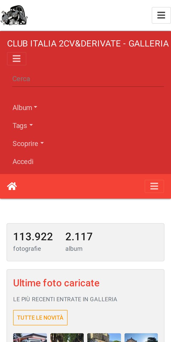 Il menu della galleria aperto sul telefono